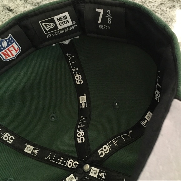 New Era 59FIFTY NFL New York Jets 2Tone Fitted Cap/Hat Green/Black 7 3/8 - Picture 7 of 7